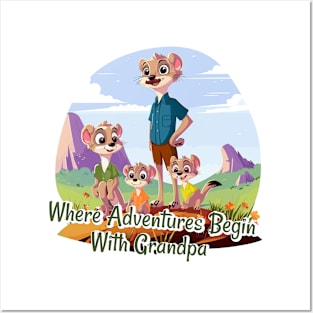 Where Adventures Beguin With Grandpa Posters and Art